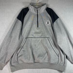 Boston Bruins Fanatics 1/4 Zip Pullover Jacket Men’s 3XL Gray NHL Hockey